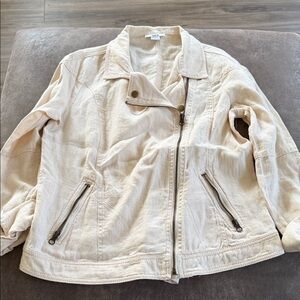 Bar III Women's Cream Linen Utility Jacket
